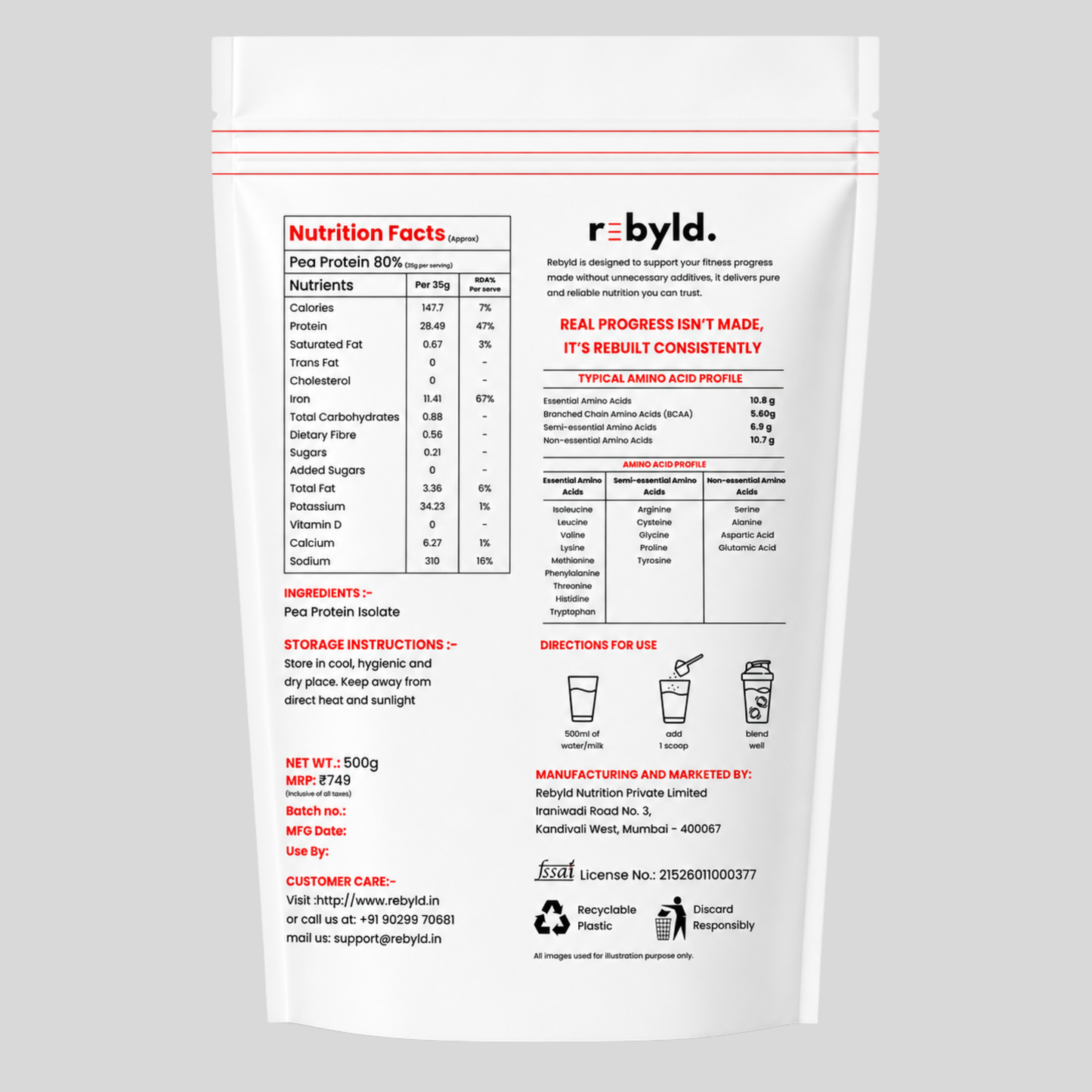 Pea Protein Isolate | Unflavoured